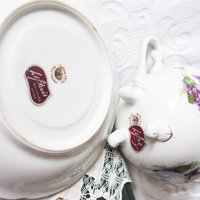 Vintage Lefton  Footed Tea Cup Violets Japan Mid Century Retro Tea Time Birthday Gift Cottage Farmhouse Shabby Chic Style WhenRosesBloom