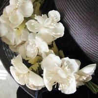 Vintage Blue Straw Hat Classic  Flowers Garden Tea Party Hat Summer Straw Hat with Flowers Mid Century Elegant Cosplay WhenRosesBloom