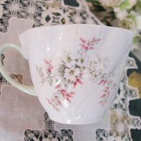 Tea Cup English Floral Bone China Vintage Tea Gift Dainty Pink Shabby Chic Retro Mid Century Classic British Shelley Look  WhenRosesBloom