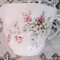 Tea Cup English Floral Bone China Vintage Tea Gift Dainty Pink Shabby Chic Retro Mid Century Classic British Shelley Look  WhenRosesBloom