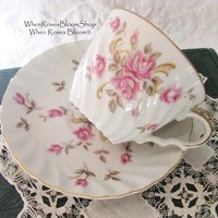 Lefton Teacup Pink Roses Vintage Mid Century Retro Tea Gift Downton Abbey Shabby Chic Classic Tea WhenRosesBloom