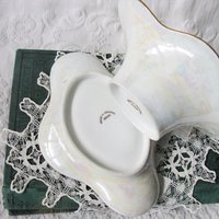 Vintage Violet China Sauce Gravy Jam Dish with Plate Hand Painted 1900's Edwardian Victorian Downton Cottage Shabby Chic WhenRosesBloom