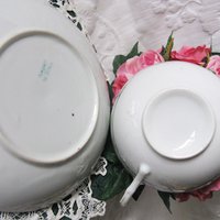 4 Tea Cups Pink Roses with Green leaves Set 4 Vintage Made in Japan Tea Time Gift Mid Century Farmhouse Cottage Shabby Chic WhenRosesBloom