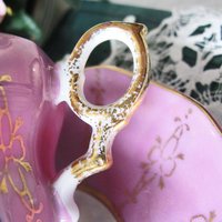 Tea Cup Pink Roses Footed Japan Vintage Downton Tea Time Gift Cottage Shabby Chic Mid Century Tea Style  WhenRosesBloom