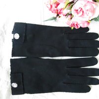 Black Gloves Vintage Size 6.5 Retro Mid Century Tea Dance Wedding Downton Miss Fisher Steampunk Cosplay Glove Free Ship  US When Roses Bloom