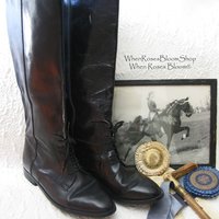 Vintage Riding Boots Classic English Hunt Vintage Decor Photo Prop Black Cosplay Military Miss Fisher Ralph Lauren Style  When Roses Bloom