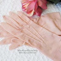 Pink Gloves Vintage Wedding Tea Party Lunch Date Retro Mid Century Bridal Downton Retro Cosplay NOS new old Free Ship  US When Roses Bloom