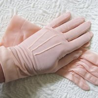 Pink Gloves Vintage Wedding Tea Party Lunch Date Retro Mid Century Bridal Downton Retro Cosplay NOS new old Free Ship  US When Roses Bloom