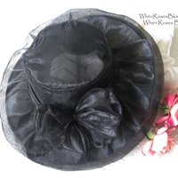 Vintage Hat Black Classic Cocktail New Look Retro Elegance Derby Hat Victorian Steampunk Cosplay Mid Century Audrey Hepburn WhenRosesBloom
