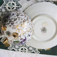 Violet Teacup  Footed Vintage Japan Mid Century Retro Dainty Tea Time Gift Victoria Downton Tea Elegant Farm Shabby Chic  WhenRosesBloom