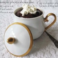 Vintage Pots de Creme  Set 4 White Creamware covered cup Shabby Chic Cottage Farmhouse Romantic Retro Mid Century Urban Style WhenRosesBloom