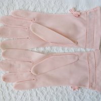 Vintage Pink Gloves Size 6.5 Wedding Tea Party Lunch Date Retro Mid Century Bridal Downton Retro Cosplay Free Ship  US When Roses Bloom