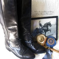 Vintage Riding Boots Classic English Hunt Vintage Decor Photo Prop Black Cosplay Military Miss Fisher Ralph Lauren Style  When Roses Bloom
