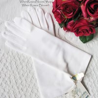 Vintage White Gloves Matinee NOS new Wedding Tea Retro Mid Century Bride Downton Titanic Jane Austen Cosplay  Free Ship  US When Roses Bloom