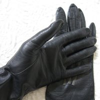 Black Gloves Sz 7 Italian Kid Leather Vintage Downton Miss Fisher Elegant Steampunk Cosplay Mid Century Classic FREE Ship US  WhenRosesBloom
