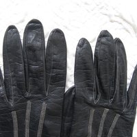 Black Gloves Sz 7 Italian Kid Leather Vintage Downton Miss Fisher Elegant Steampunk Cosplay Mid Century Classic FREE Ship US  WhenRosesBloom