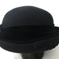 Vintage Hat Black  Cloche Tea Garden Party Eric Javets Retro Elegance Downton Miss Phryne Fisher Gatsby Cosplay Style  WhenRosesBloom