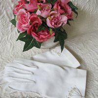 Gloves White Short Retro Vintage Tea Party Elegant Cosplay Downton Miss Fisher Mid Century Style Free Ship US When Roses Bloom