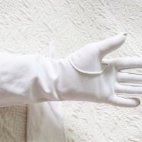 Vintage White Gloves Size 7 Matinee Wedding Classic Retro Mid Century Bride Bridesmaid Downton Austen Cosplay Free Ship US When Roses Bloom