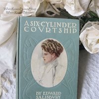 Vintage Green Book  A Six-Cylinder Courtship  1st Ed. Edwardian Romantic Comedy Decorative Cover Artwork Library Decor Gift  WhenRosesBloom