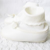 Vintage Baby Crib Shoes Size 1 White Leather Ballet Slippers Baby Keepsake Heirloom Gift doll shoes WhenRosesBloom
