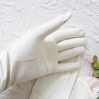 Vintage White Leather Matinee Gloves Retro Wedding Bride Tea NOS Downton Titanic Jane Austen Cosplay Free Ship  US When Roses Bloom