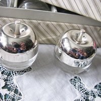 Vintage Silver Salt Pepper Shaker Apples Set/8 NOS Tea Brunch Downton Abbey Classic Tea Cottage Shabby Chic Decorative Gift WhenRosesBloom