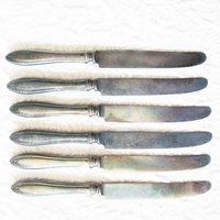 Vintage Silver Knives Sheridan Pattern 1910 Set 6  Victorian Edwardian Silverplate Estate Shabby Chic Farmhouse Downton Tea WhenRosesBloom