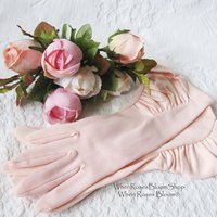 Pink Gloves Vintage Mid Forearm Length Wedding Tea Party Retro Bridal Mid Century Elegant Cosplay Free Ship US When Roses Bloom