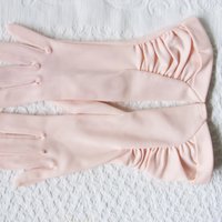 Pink Gloves Vintage Mid Forearm Length Wedding Tea Party Retro Bridal Mid Century Elegant Cosplay Free Ship US When Roses Bloom