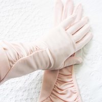 Pink Gloves Vintage Mid Forearm Length Wedding Tea Party Retro Bridal Mid Century Elegant Cosplay Free Ship US When Roses Bloom