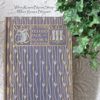Blue Book Storyteller's Pack 1st Edition Frank Stockton Margaret Armstrong Pretty Decorative Cover Decorative Library Gift WhenRosesBloom