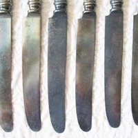 Vintage Silver Knives Sheridan Pattern 1910 Set 6  Victorian Edwardian Silverplate Estate Shabby Chic Farmhouse Downton Tea WhenRosesBloom