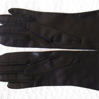 Vintage Gloves Black Sz 6 1/2 Faux Leather Vegan Fabric Elegant Classic Mid Century Mod  Cocktail Party Style  Free Ship US WhenRosesBloom