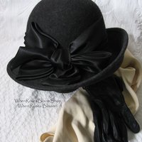Vintage Hat Gray  Cloche Tea Wedding Garden Party Retro Tailored Elegance Downton Miss Phryne Fisher Gatsby Cosplay Style  WhenRosesBloom