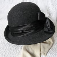 Vintage Hat Gray  Cloche Tea Wedding Garden Party Retro Tailored Elegance Downton Miss Phryne Fisher Gatsby Cosplay Style  WhenRosesBloom