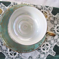 Tea Cup Turquoise Child Dolly Mommy & Me Nana Sterling Vintage Japan Tea Party Demitasse Cappuccino Cottage Shabby Chic WhenRosesBloom