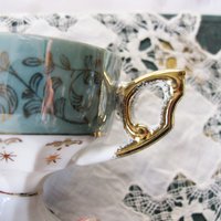 Tea Cup Turquoise Child Dolly Mommy & Me Nana Sterling Vintage Japan Tea Party Demitasse Cappuccino Cottage Shabby Chic WhenRosesBloom