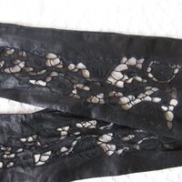 Vintage Gloves Black Sz 6 1/2 Kid Leather Downton Miss Fisher Audrey Hepburn Steampunk Cosplay NOS new old FREE Ship US  WhenRosesBloom