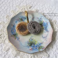 Vintage China Candy Dish For Get Me Not Lemon Nappy Tidbit Hand Painted 1900s Edwardian Victorian Downton Cottage Farmhouse WhenRosesBloom