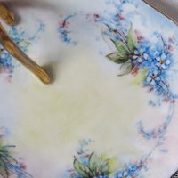 Vintage China Candy Dish For Get Me Not Lemon Nappy Tidbit Hand Painted 1900s Edwardian Victorian Downton Cottage Farmhouse WhenRosesBloom
