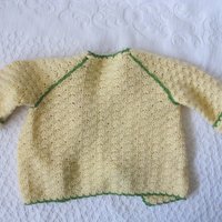Vintage Baby Jacket Cardigan Matinee Jacket  Hand Crochet Teddy Bear Dolly Sweater Boho Style Baby Keepsake Heirloom Gift WhenRosesBloom