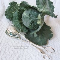 Silver Server Salad Tongs Vintage Elegant Party Afternoon Tea  Silver Server Downton Austen Cottage Shabby Chic Tea Gift WhenRosesBloom