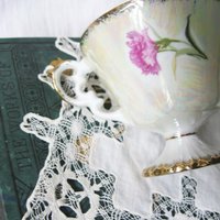 Vintage Footed Tea Cup Pink Carnation Floral Japan Mid Century TeaTime January Birthday Gift Victoria Downton Abbey Tea Cottage Shabby Chic
