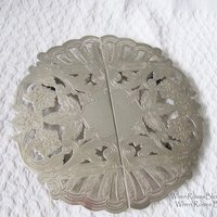 Vintage Silver Tea Trivet Hot Plate Tea Party Wedding Birthday Entertaining Tea Gift Silver Rococo Elegant Shabby Chic   WhenRosesBloom