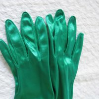 Green Gloves NOS Matinee Vintage Tea Party Retro Mid Century Cosplay Wedding Bride Bridesmaid Afternoon Tea Free Ship US When Roses Bloom