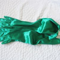 Green Gloves NOS Matinee Vintage Tea Party Retro Mid Century Cosplay Wedding Bride Bridesmaid Afternoon Tea Free Ship US When Roses Bloom