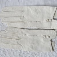 White Gloves French Leather Sz 6 1/2 Vintage Retro Wedding Bride Tea NOS Downton Gatsby Miss Fisher Cosplay Free Ship  US When Roses Bloom