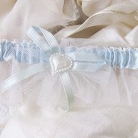 Wedding Garter Bridal Garter Vintage  Retro Classic Romantic Wedding Accessories Something Blue Ribbon &  Lace