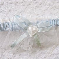 Wedding Garter Bridal Garter Vintage  Retro Classic Romantic Wedding Accessories Something Blue Ribbon &  Lace